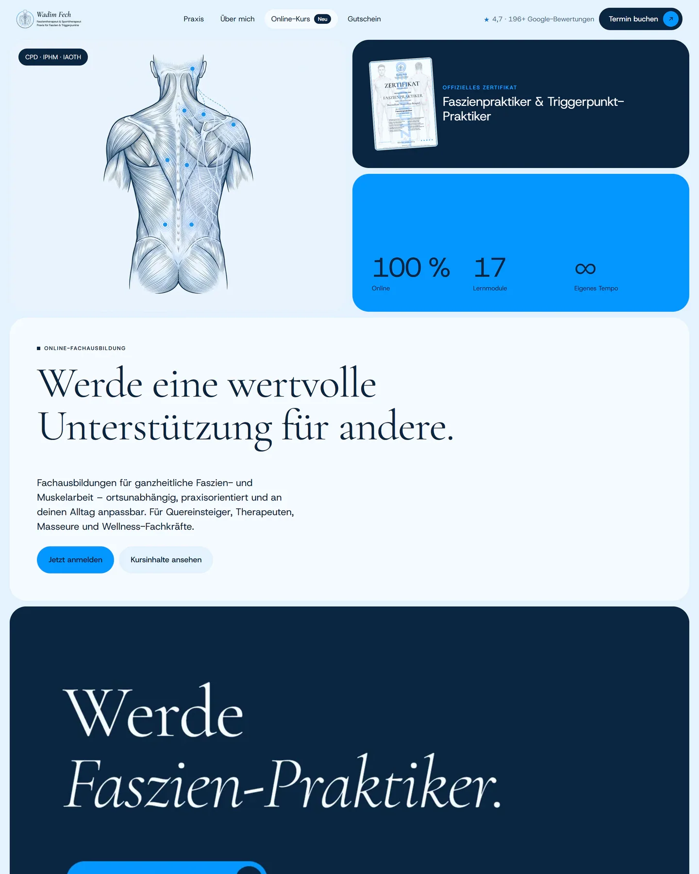Unterseite Online-Kurs der Faszienpraxis Fech