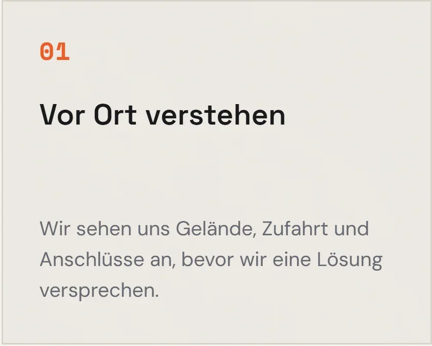 Karte eines Ablaufschritts mit Nummer