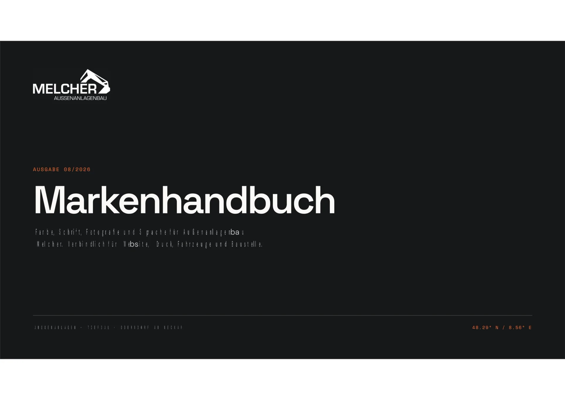 Markenhandbuch Außenanlagenbau Melcher, Seite 1: Titel