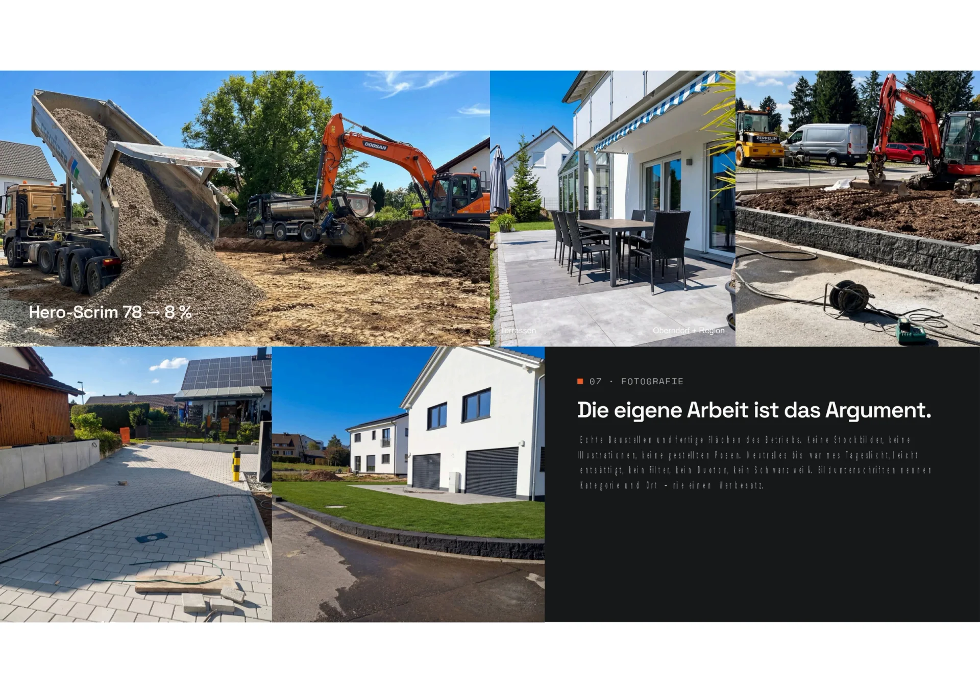Markenhandbuch Außenanlagenbau Melcher, Seite 16: Fotografie