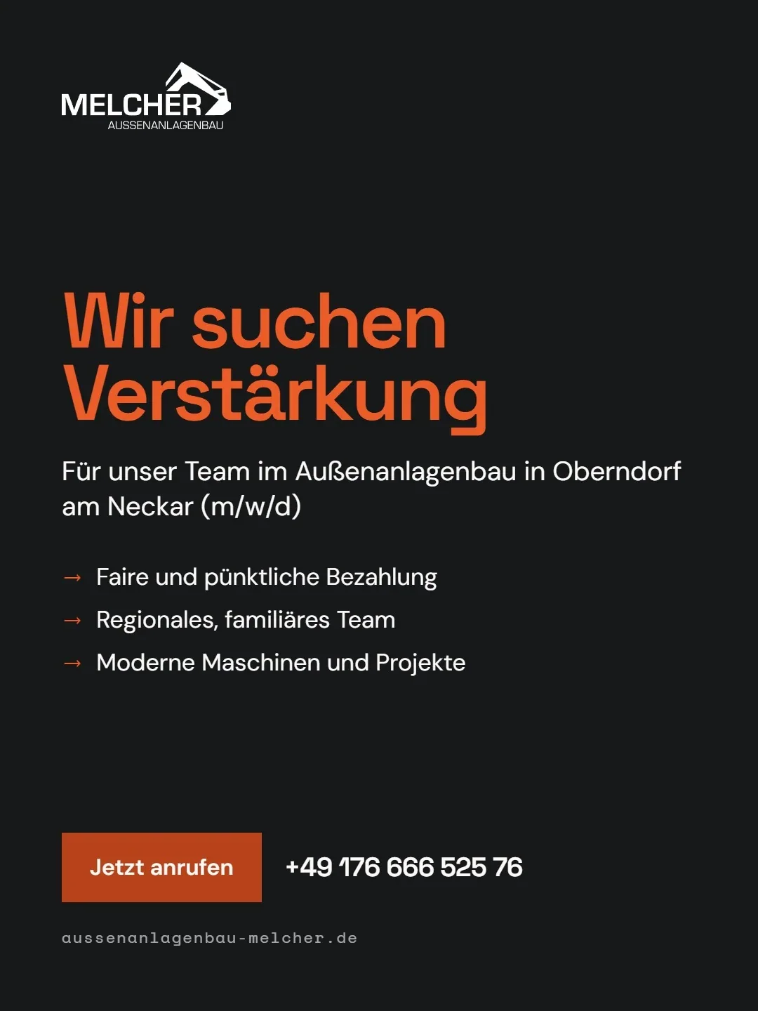 Wir suchen Verstärkung — Recruiting für Außenanlagenbau Melcher