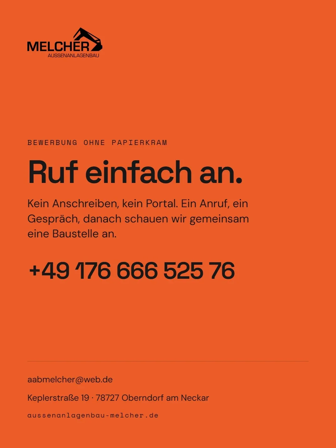 Ruf einfach an — Recruiting für Außenanlagenbau Melcher