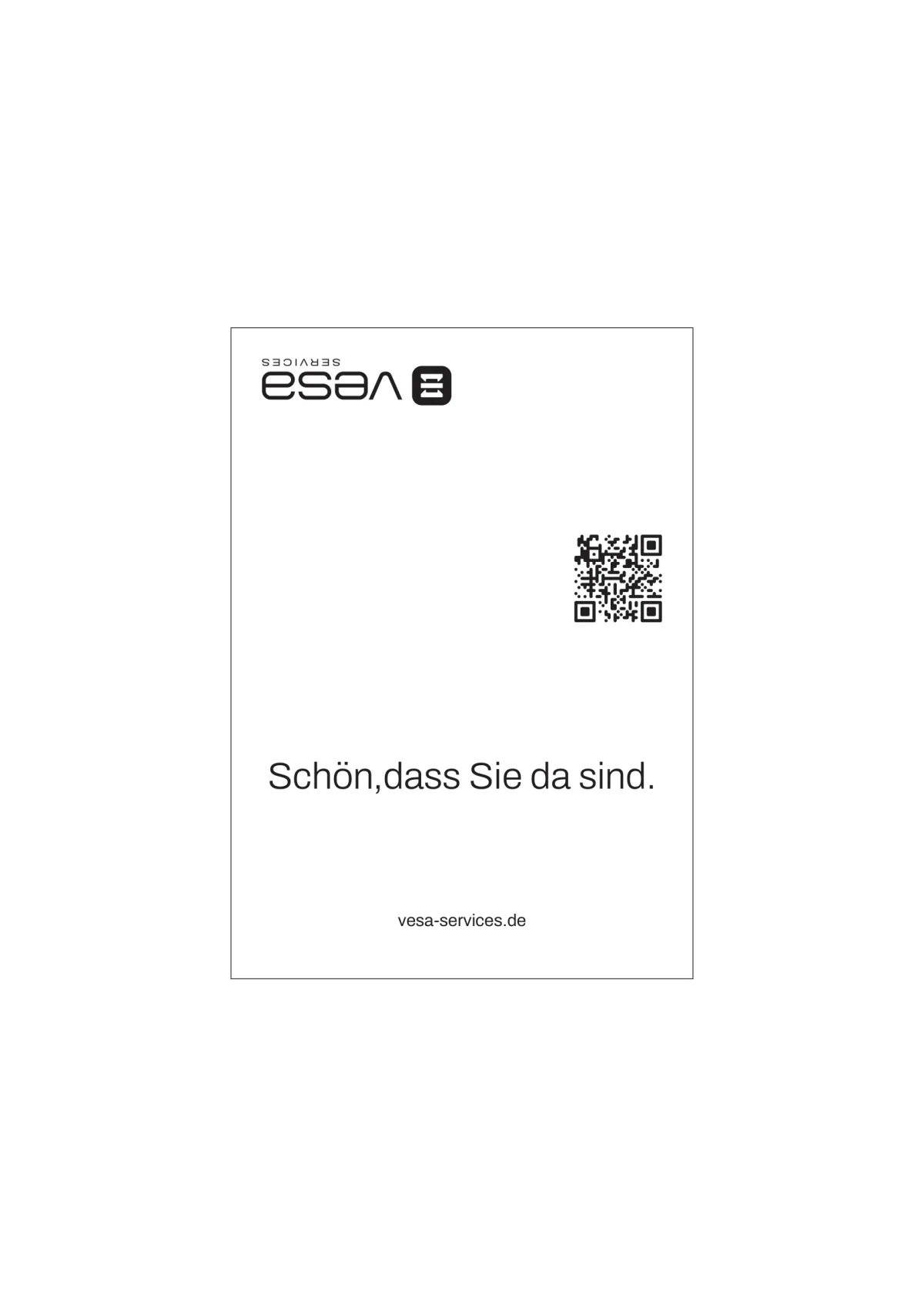 Einleger Willkommen — Druckdokument von VESA Services