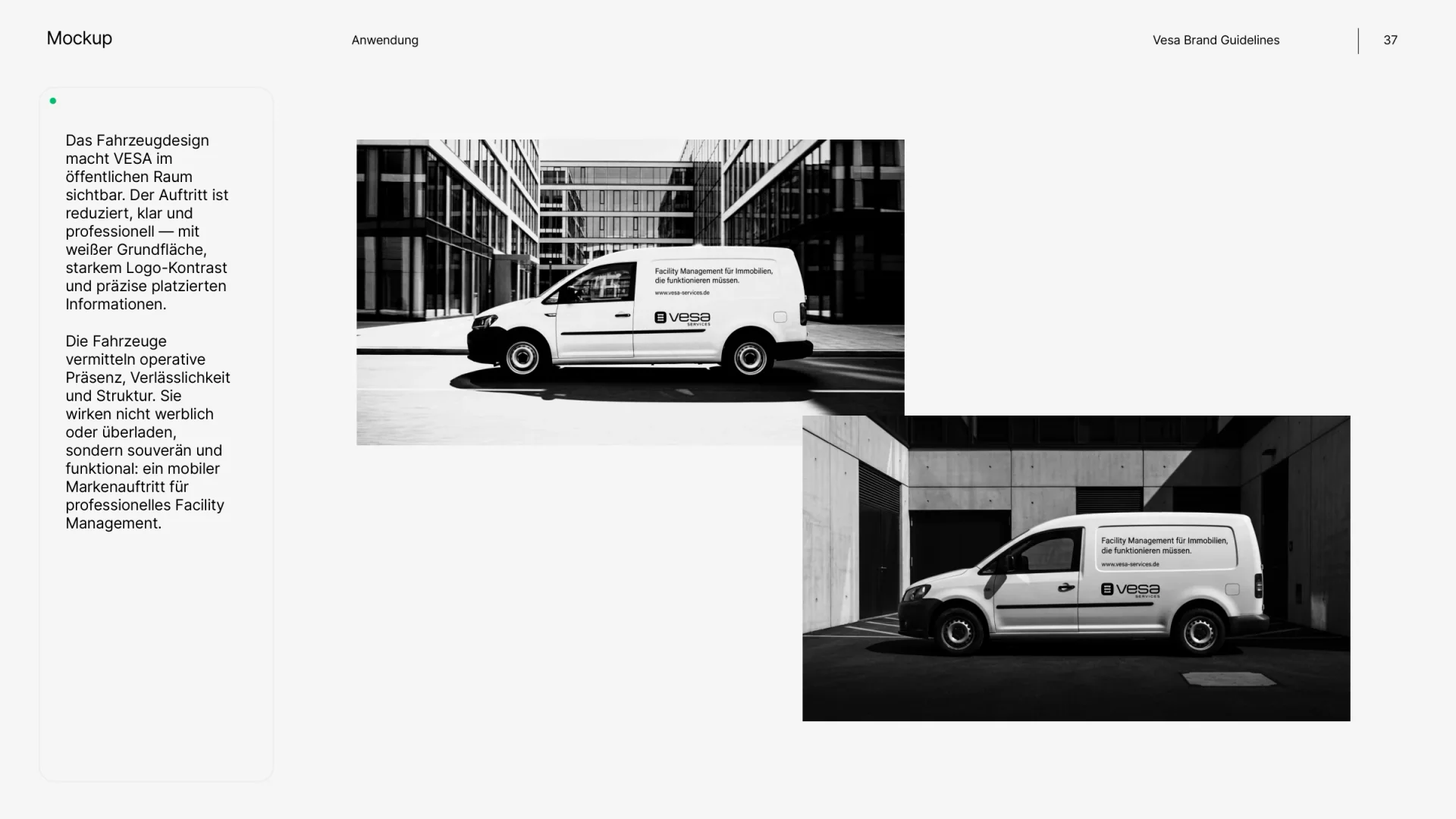 Markenhandbuch VESA Services, Seite 37: Fahrzeug