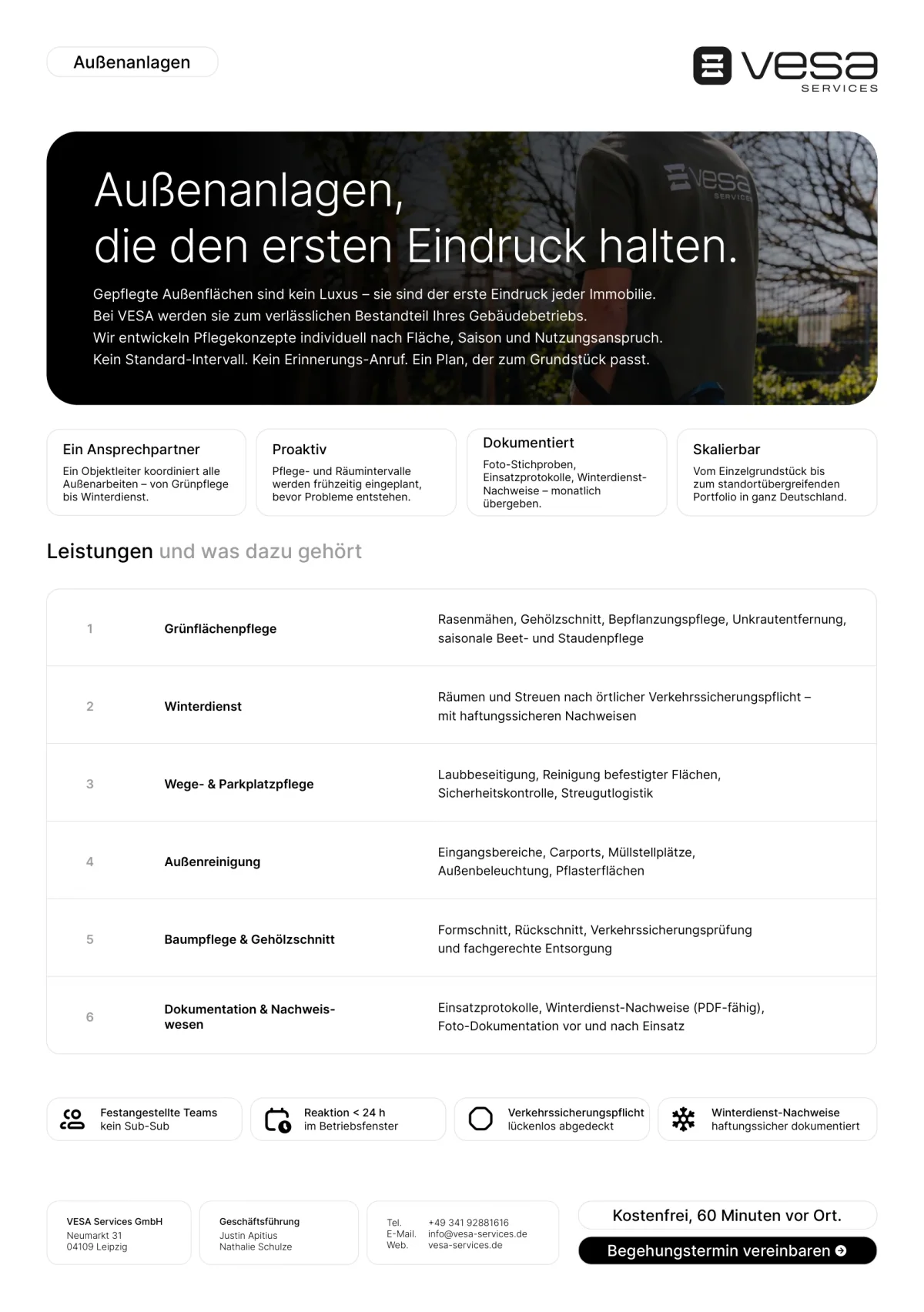 Außenanlagen — Druckdokument von VESA Services