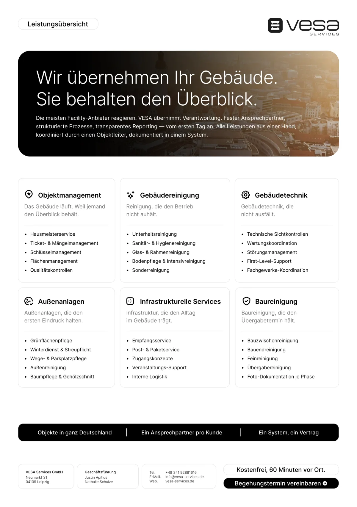 Leistungsübersicht — Druckdokument von VESA Services