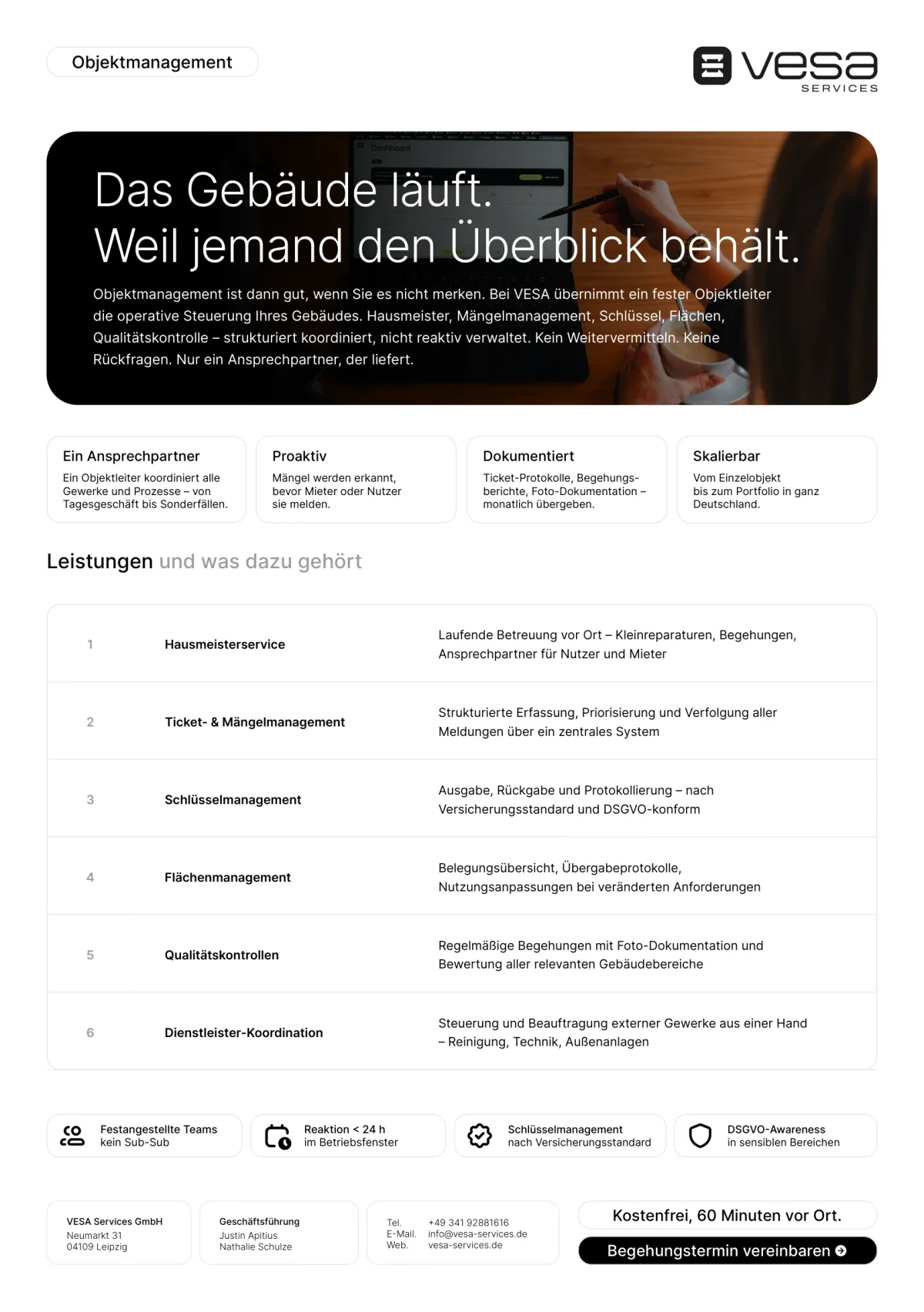 Objektmanagement — Druckdokument von VESA Services
