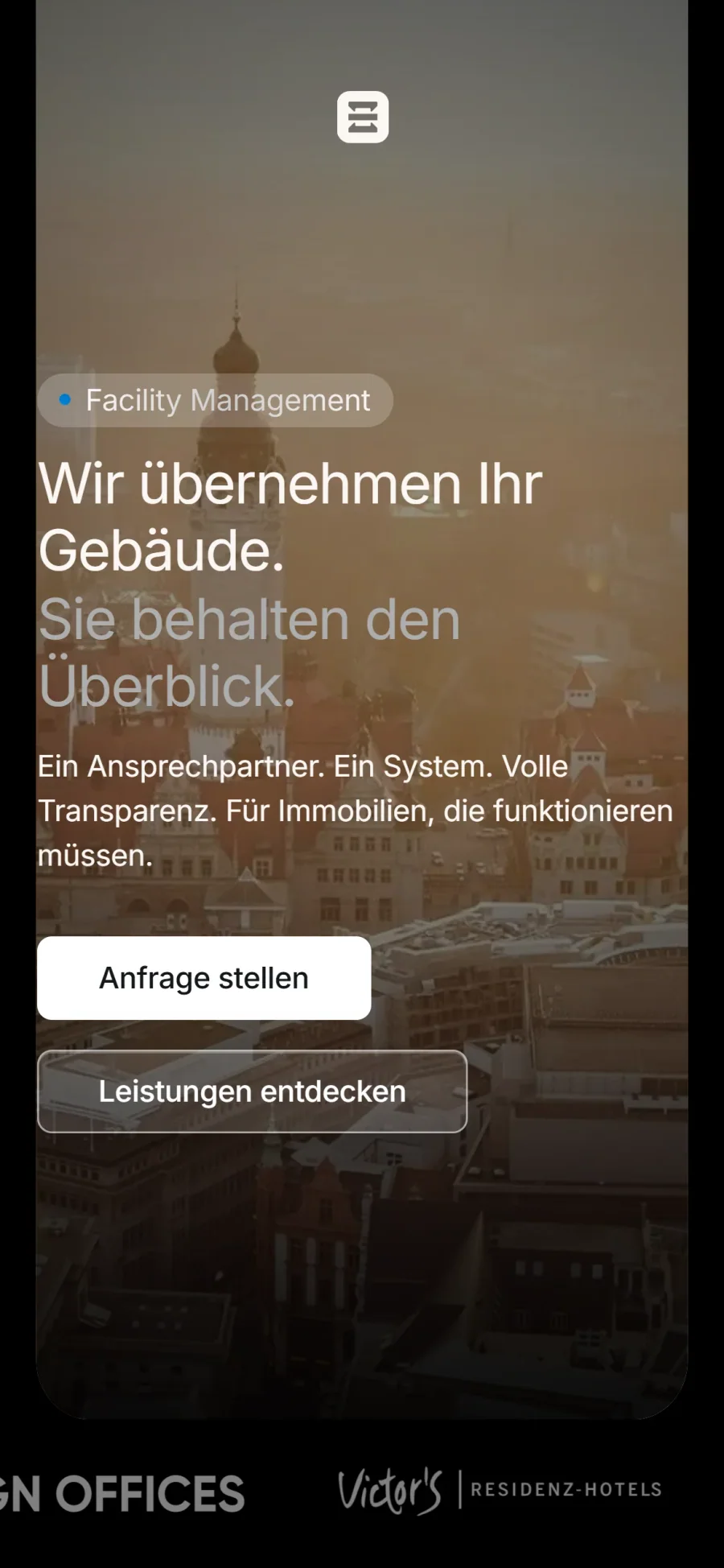Startseite von vesa-services.de auf dem Smartphone